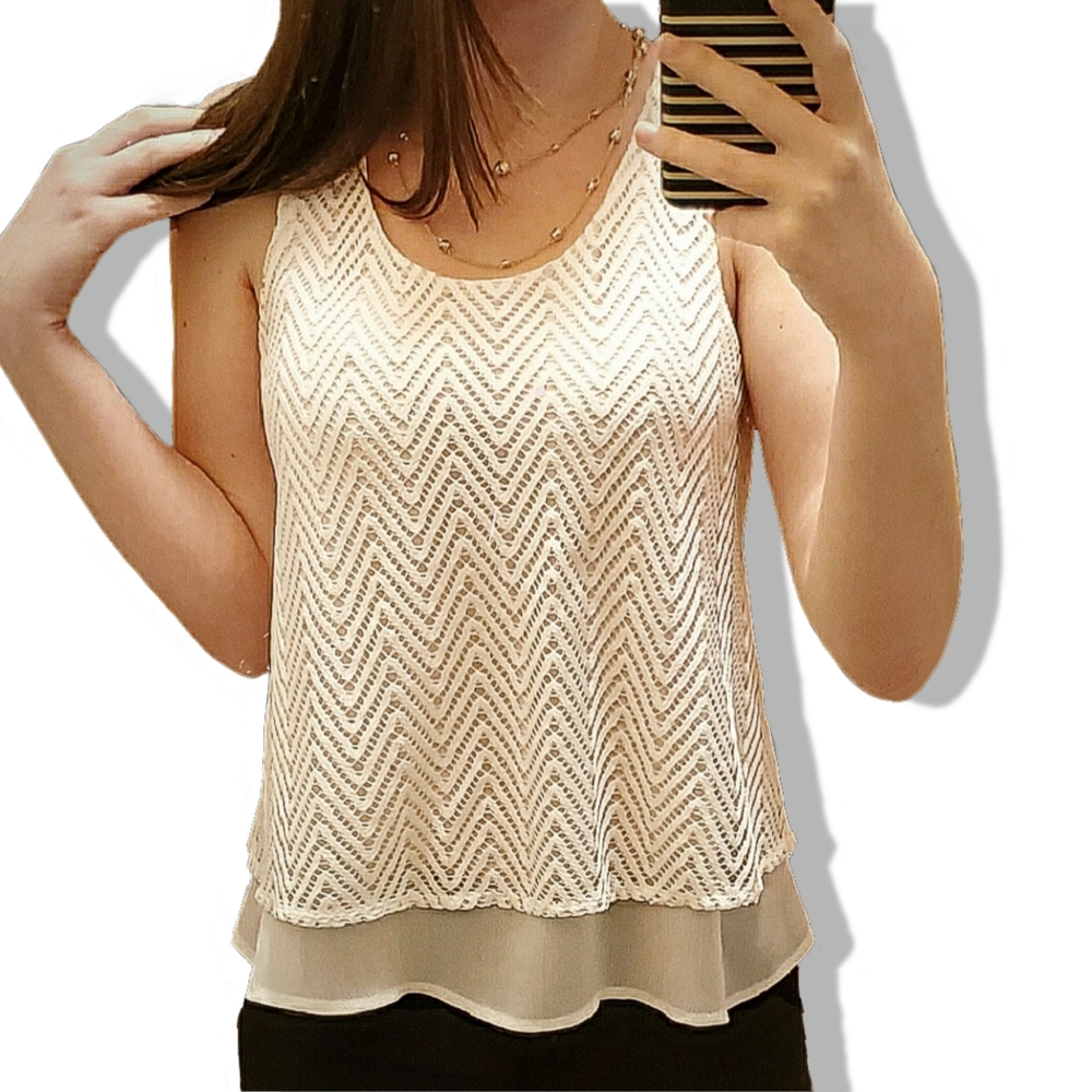 NWOT Lace Over Liner Sleeveless Top